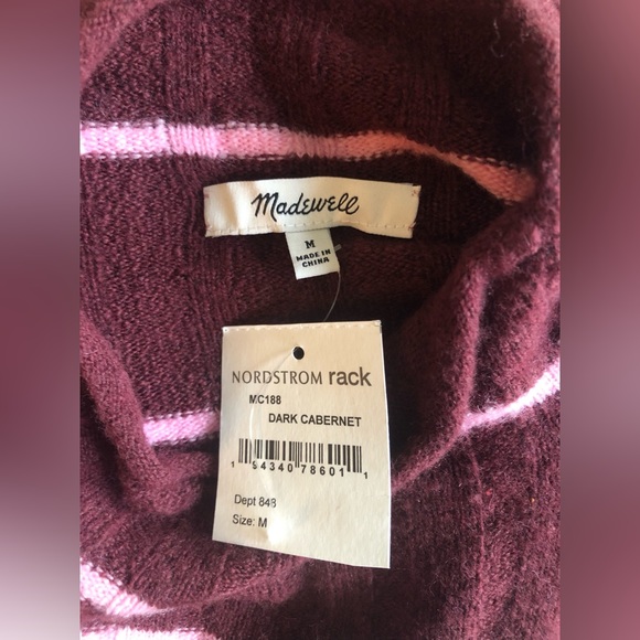 NEW Madewell Women’s Long Sleeve Pullover Stripped Wool Soft Sweater Size M - Picture 12 of 16